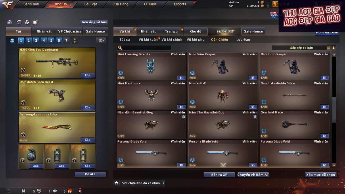 shop acc cf uy tin gia re